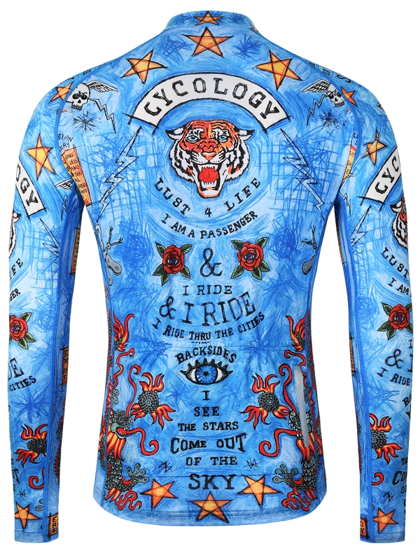 City of Angels Men's Long Sleeve Summer Jersey Blue