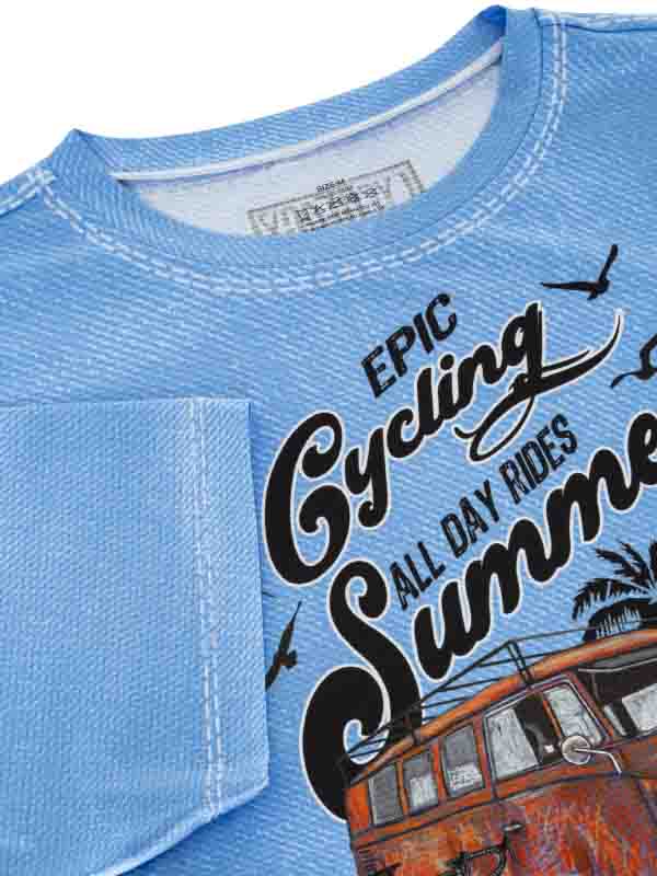 Epic Cycling Men's Blue Technical T shirt neck | Cycology AUS