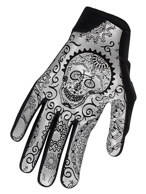 Day of the Living Black MTB Gloves Palm | Cycology AUS