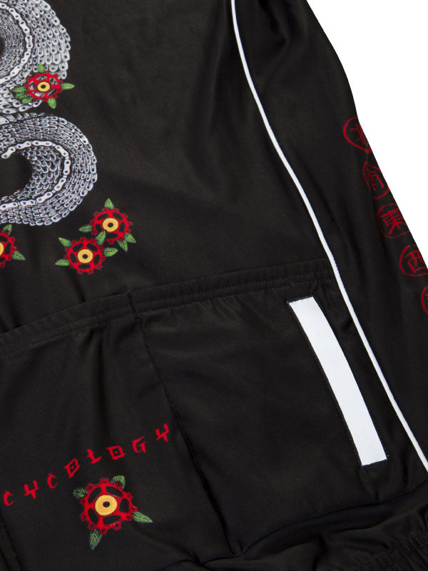 Dragon Black Men's Long Sleeve Cycling Jersey  back pocket | Cycology AUS
