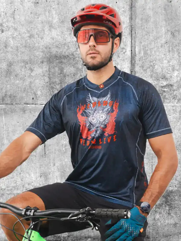 Dragon Black Men's  Short Sleeve Mountain Bike Jersey On model  | Cycology AUS