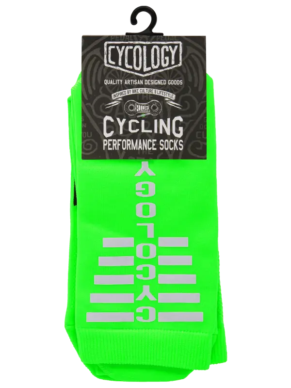 Cycology Green Reflective Logo Cycling Socks Cycology AUS