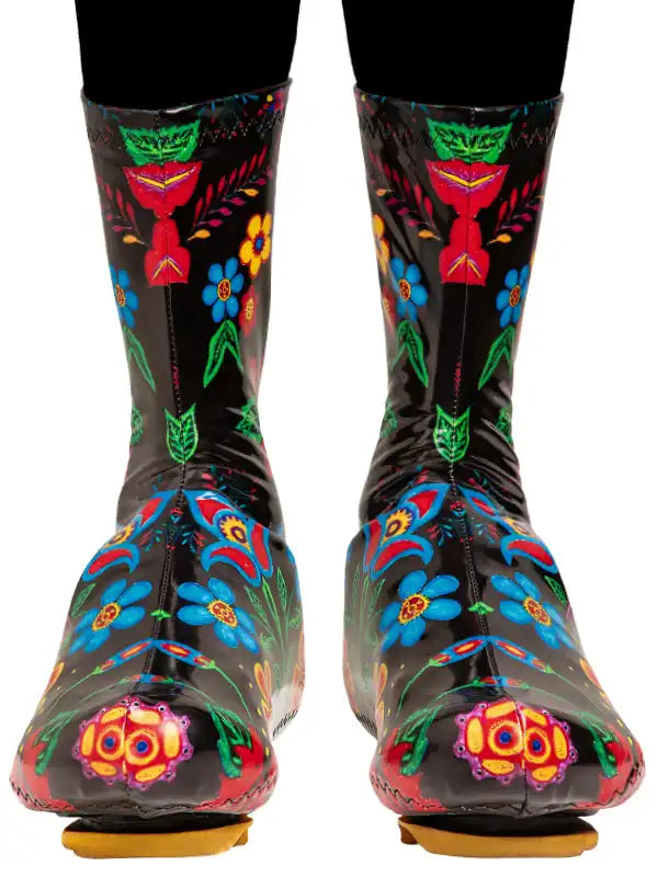 Frida Black Cycling Shoe Covers  On feet | Cycology AUS
