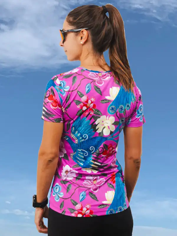 Goddess Pink Women's Technical T shirt  back | Cycology AUS