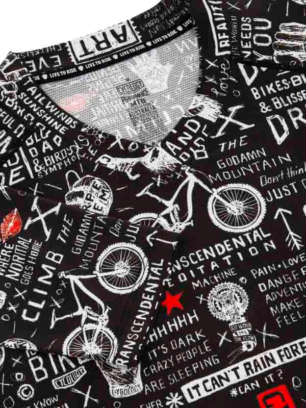 Graffiti Short Sleeve Men's Mountain Bike Jersey Neck | Cycology AUS