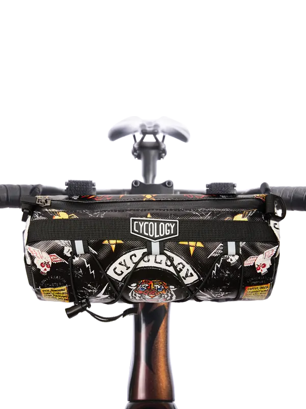 Cycology bike handlebar bag with colorful graphics