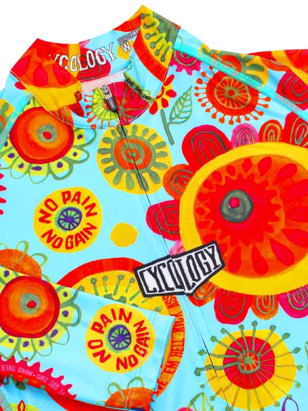 Heavy Pedal Blue Women's Long Sleeve Summer Cycling Jersey  Neck | Cycology