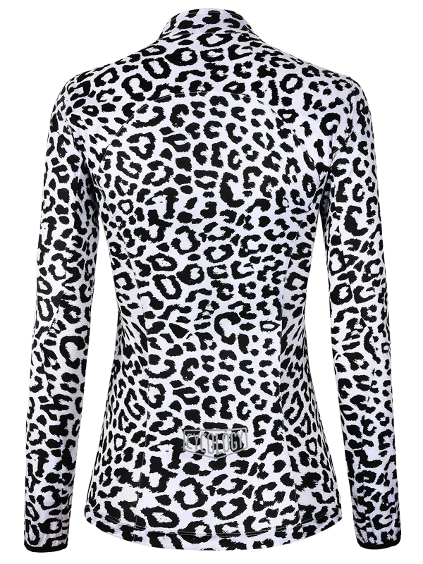 Leopard print long-sleeve Jacket on a white background