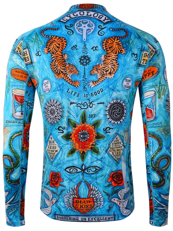 Koa Samui Men's Blue Long Sleeve Summer Cycling Jersey Back  | Cycology AUS
