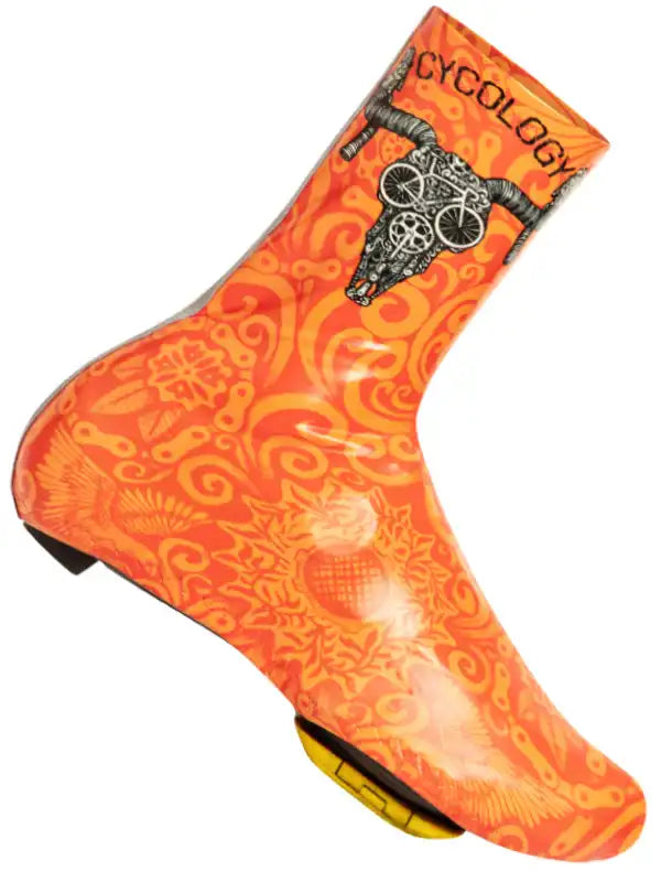 Life Behind Bars Orange Cycling Shoe Covers |Side  Cycology AUS