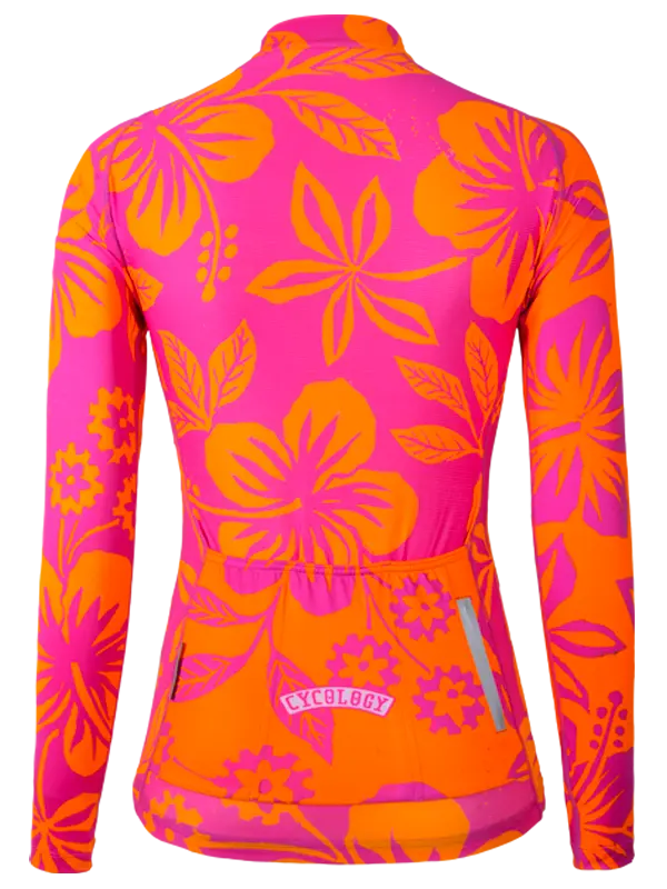 Oahu Pink Women's Long Sleeve Summer Cycling Jersey Cycology AUS