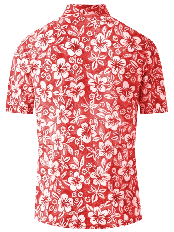 Men's red and white floral patterned Gravel shirt 