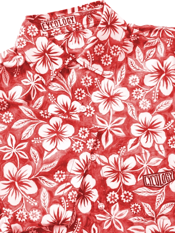 Men's red and white floral patterned Gravel shirt 