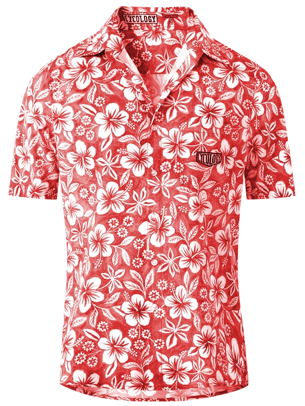 Men's red and white floral patterned Gravel shirt 