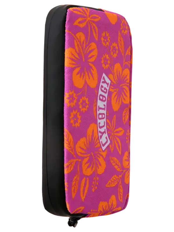 Cycology Oahu Cycling Wallet with pink and orange floral pattern