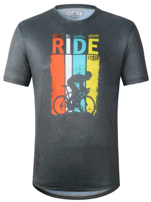 Ride Dark Grey Men's Technical T shirt Front | Cycology AUS