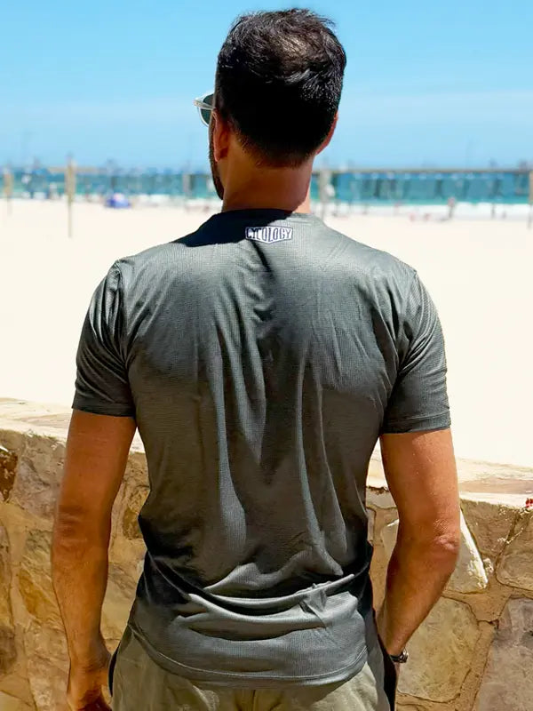 Ride Dark Grey Men's Technical T shirt  back| Cycology AUS