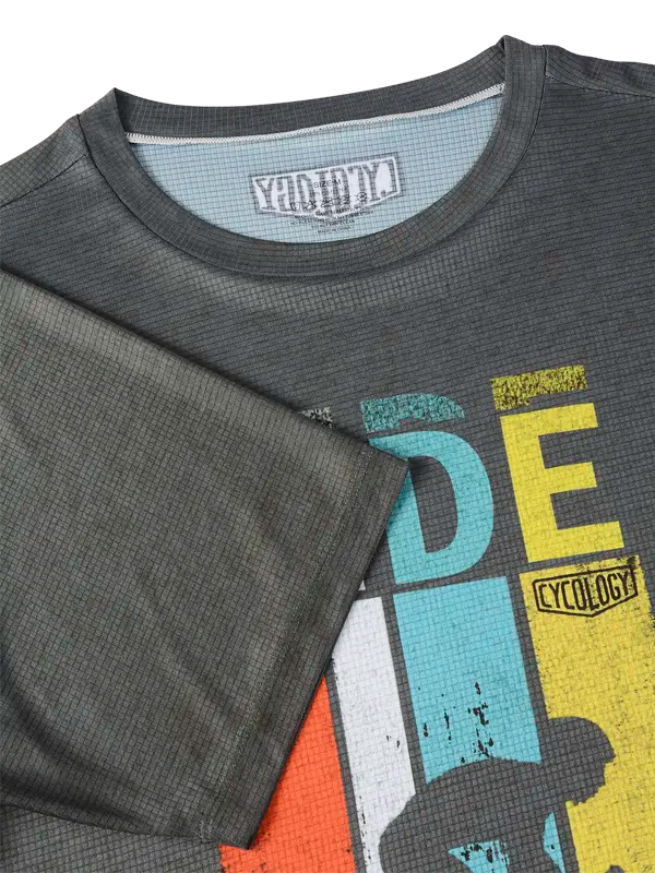Ride Dark Grey Men's Technical T shirt Neck | Cycology AUS