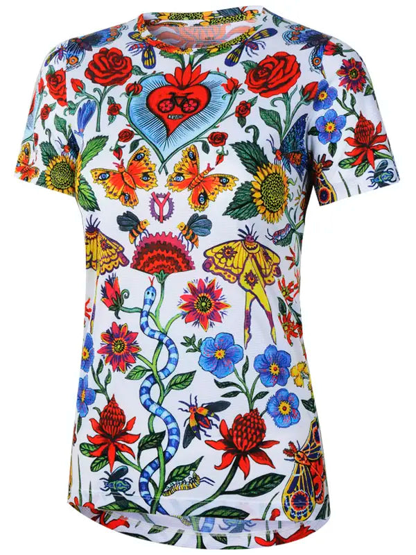 River Road White Women's Technical T shirt Front  | Cycology AUS