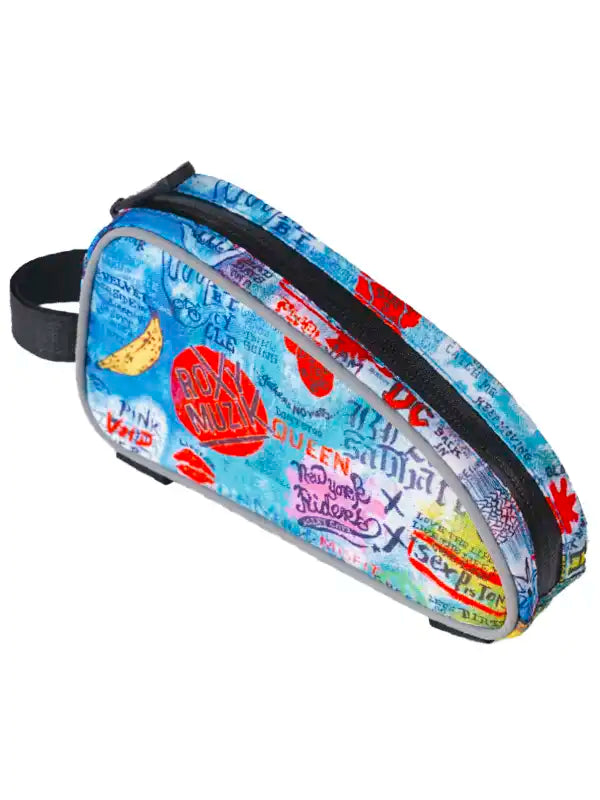 Rock N Roll Blue Top Tube Bike Bag top view  | Cycology AUS