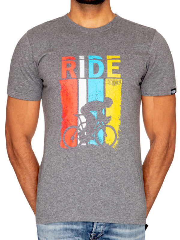 Ride Men's Dark Grey Cycling T Shirt  front |Cycology AUS