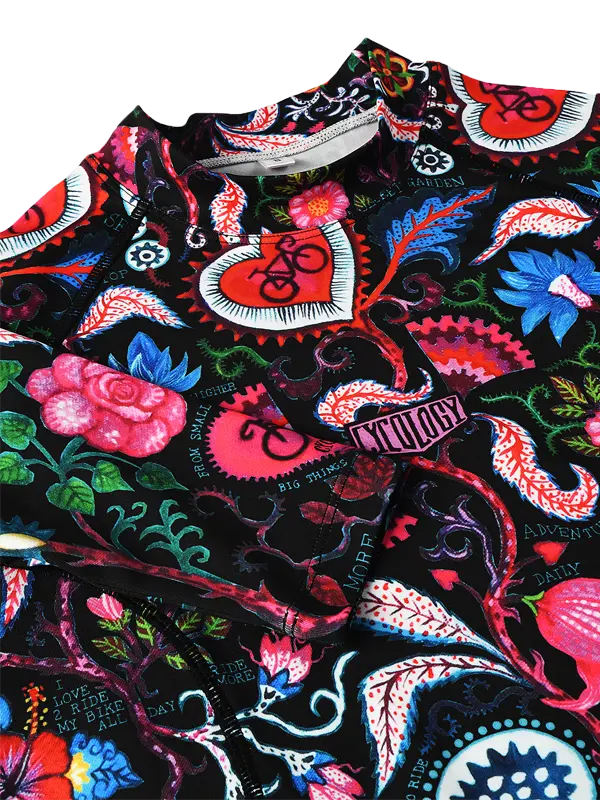 Secret Garden Black Women's Long Sleeve Cycling Base Layer  Neck