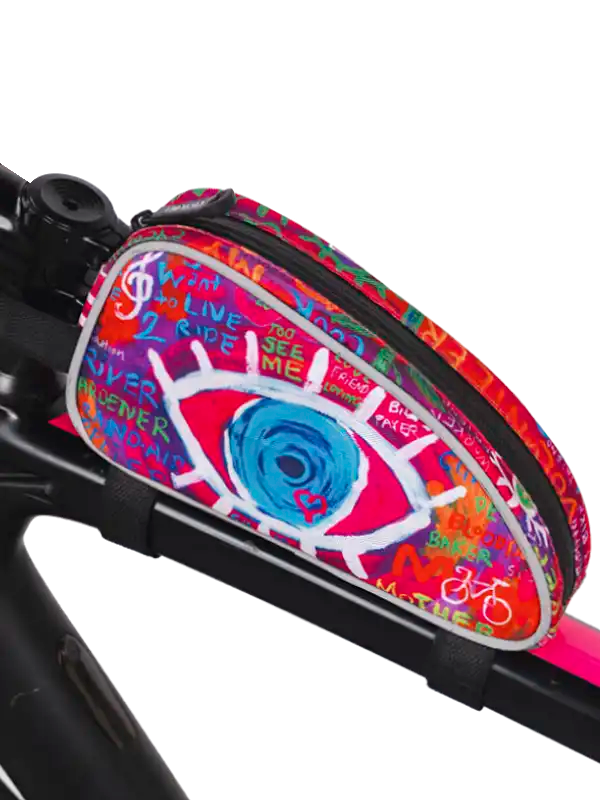 See Me Pink Top Tube Bike Bag  on Bike | Cycology AUS