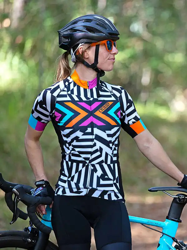 Summit White  Women's Cycling Jersey on model front View | Cycology AUS