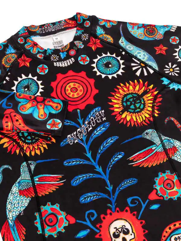 Tijuana Black Women's Long Sleeve Cycling Base Layer Neck | Cycology AUS