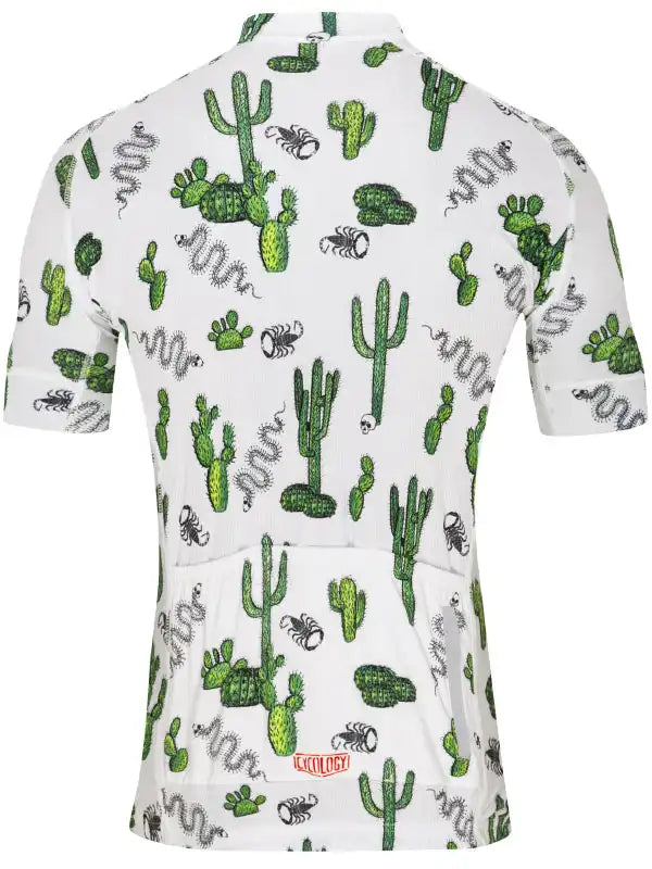 Totally Cactus White Cycling Jersey  Back | Cycology AUS