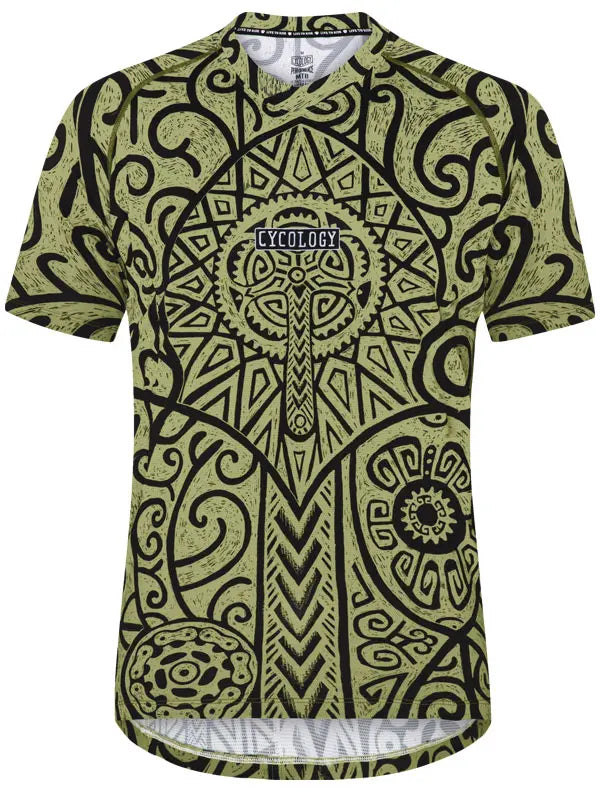 Zanzibar Green Short Sleeve Mountain Bike Jersey Front  | Cycology AUS