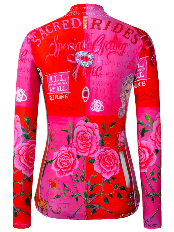 Zadie Pink Women's Winter Long Sleeve Cycling Jersey Back Cycology AUS