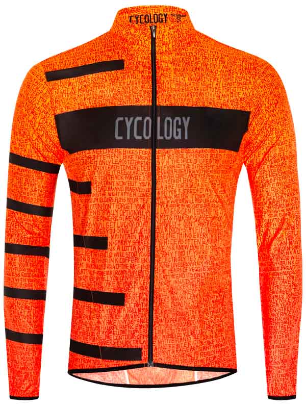 Inspire Orange Mens Lightweight Wind Cycling Jacket | Cycology AUS