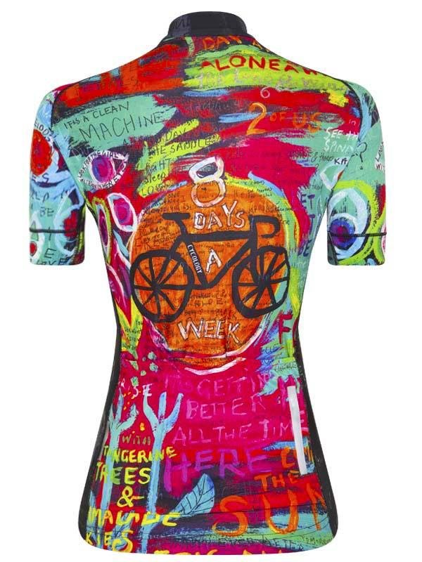 8 Days Aqua Womens Short Sleeve Cycling Jersey Back View| Cycology AUS