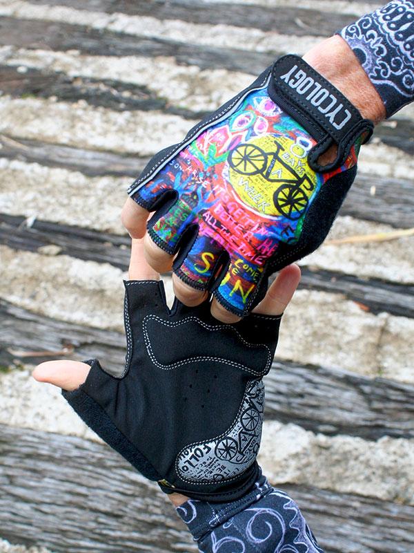 8 Days Blue Cycling Gloves on Model | Cycology AUS