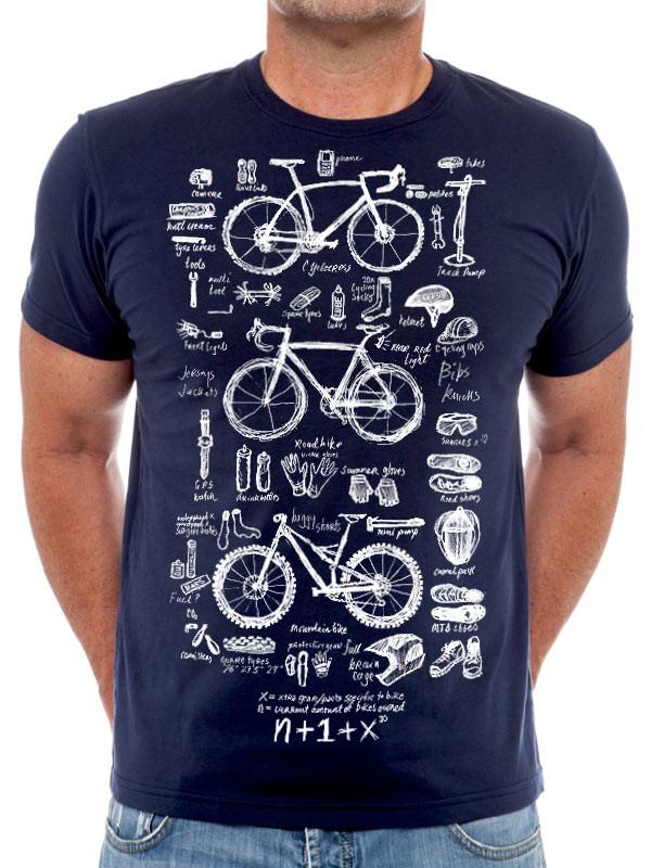 Bike Maths Mens Navy Tshirt