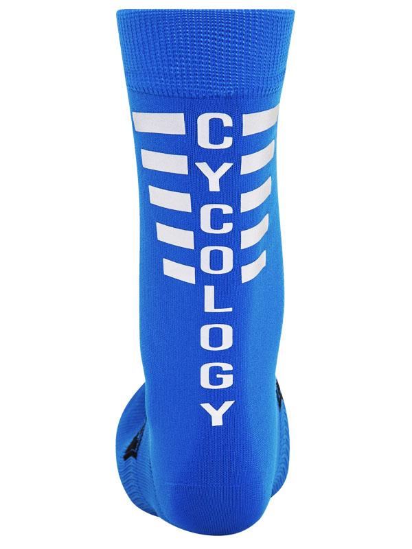 Cycology Blue Reflective Logo Cycling Socks | Cycology AUS