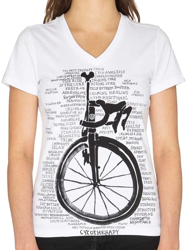Cycotherapy White Womens Cycling T shirt | Cycology AUS