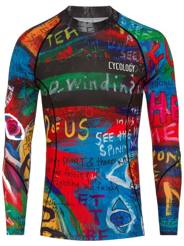 8 Days Mens Long Sleeve Blue Cycling Base Layer Front View| Cycology AUS