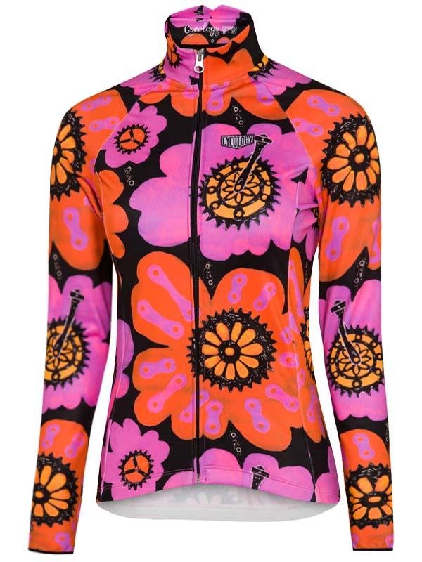 Pedal Flower Windproof Black Winter Cycling Jacket | Cycology Clothing