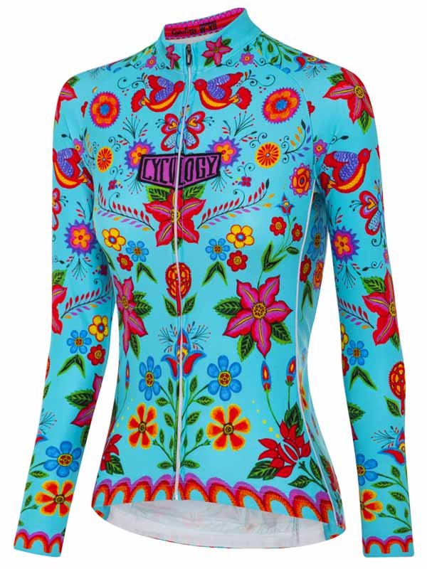 Frida Womens Aqua Long Sleeve Cycling Jersey | Cycology AUS