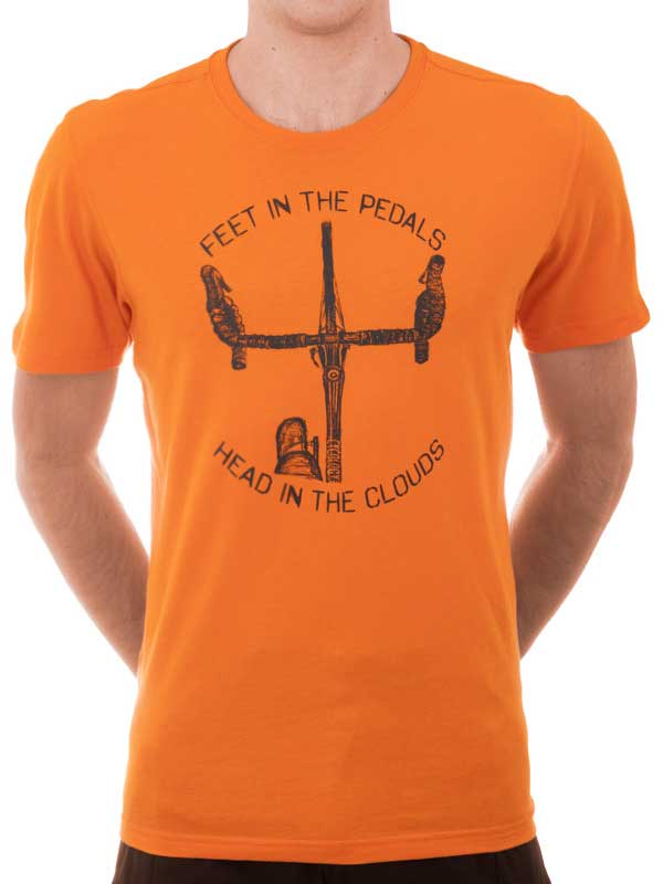 Feet in the Pedals Men's Orange Cycling T-Shirt | Cycology AUS