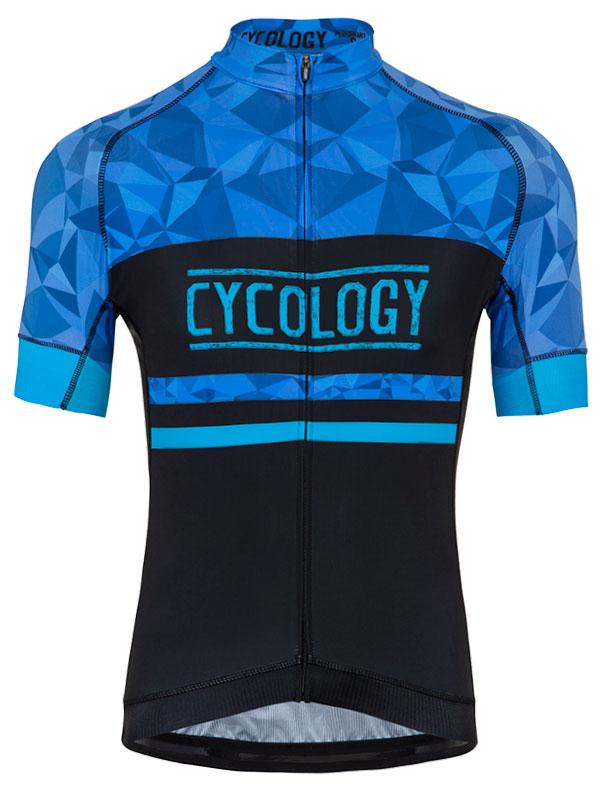 Geometric Blue Mens Cycling Jersey | Cycology AUS