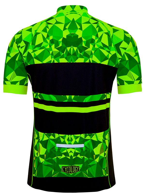 Geometric Lime Mens Relaxed Fit Cycling Jersey | Cycology Clothing