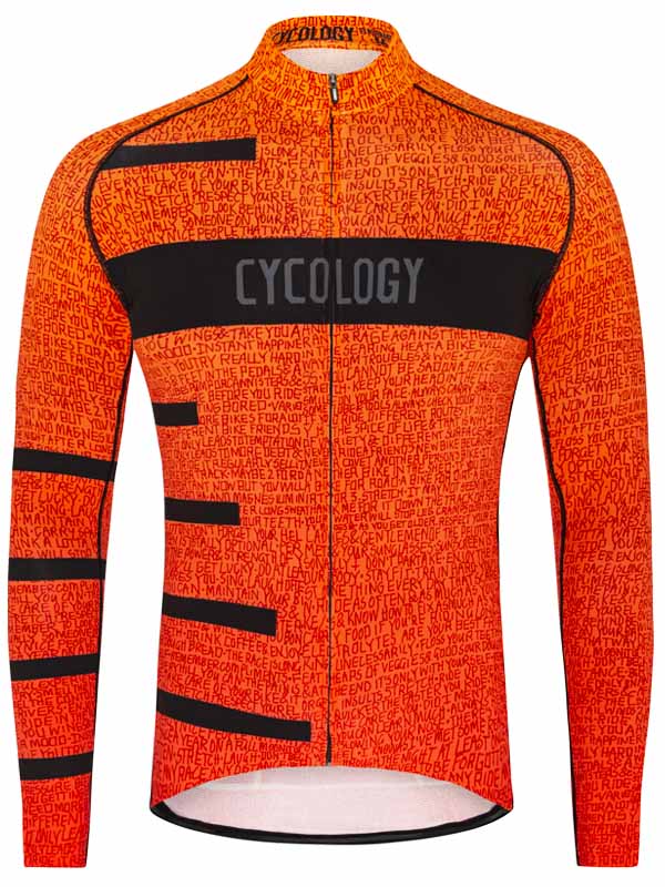 Inspire Orange Mens Long Sleeve Summer Cycling Jersey | Cycology AUS