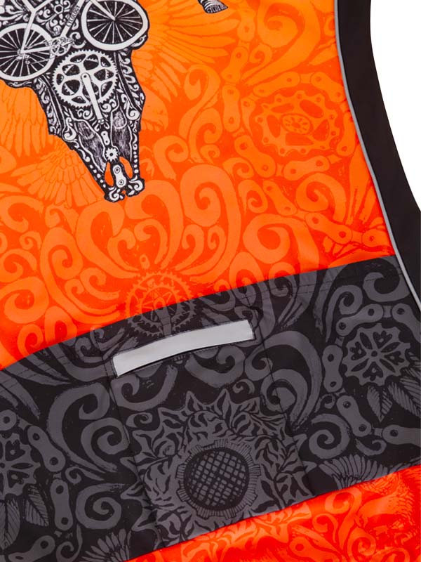 Life Behind Bars Men's Orange Long Sleeve Cycling Jersey  valuables pocket detail | Cycology AU