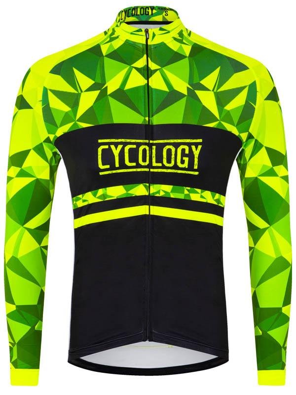Geometric Mens Long Sleeve Cycling Jersey | Cycology AUS