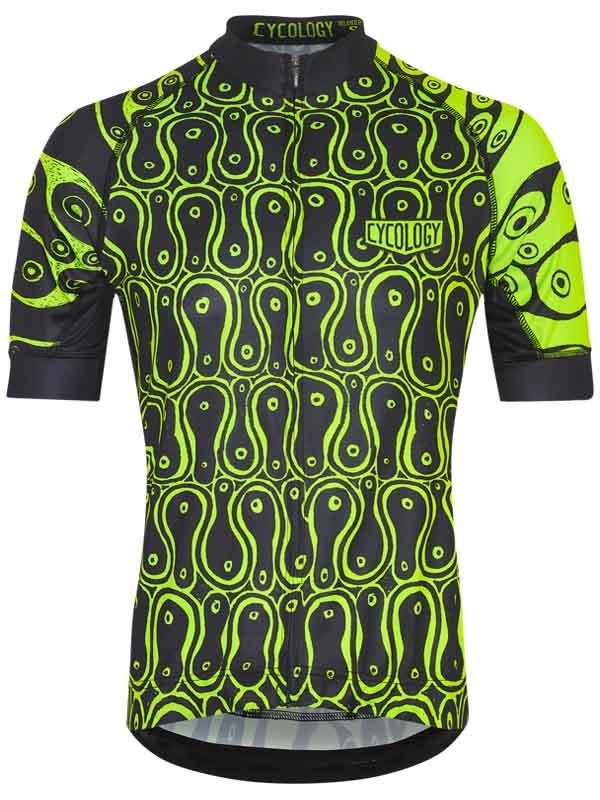 Linked In Mens Lime Relaxed Fit Cycling Jersey | Cycology AUS