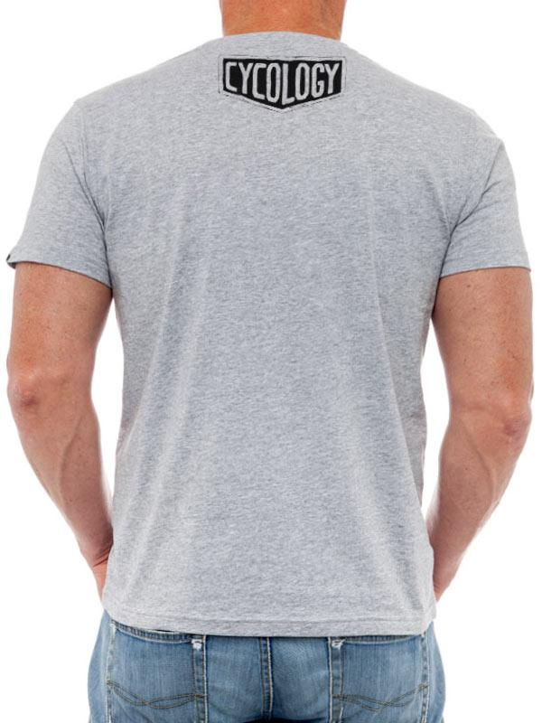 Caffeine Assisted Grey Men's Cycling T-Shirt Back  | Cycology AUS