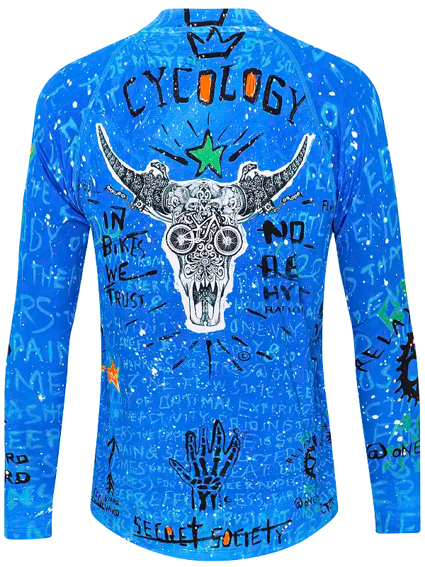 No Bull Men's Long Sleeve Blue Mountain Bike Jersey | Cycology AUS